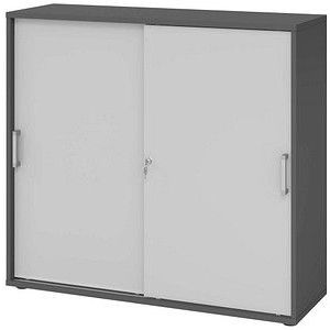 HAMMERBACHER Schiebetürenschrank 1753S, V1753S/G/5/CE grafit, grau 2 Fachböden 120,0 x 40,0 x 110,0 cm