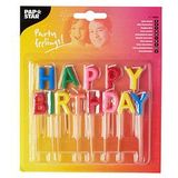 PAPSTAR Geburtstagskerzen Happy Birthday mehrfarbig