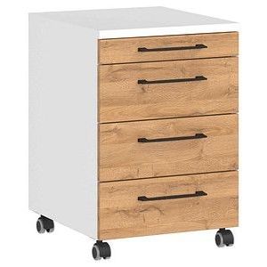 GERMANIA Profi 3.0 Rollcontainer weiß, grandson-eiche 4 Auszüge 42,0 x 49,0 x 61,0 cm