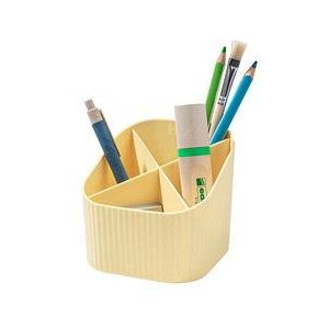 HAN Stiftehalter X-LOOP pastellgelb Kunststoff 4 Fächer 11,1 x 11,1 x 10,5 cm
