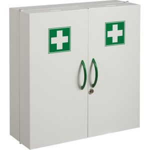 Werkplaatskasten apotheekkast 2 deuren (cilindersluiting) ,B:520,D:200,H:540mm wit