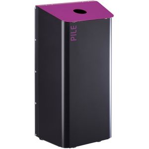 Afvalbak metalen afvalbak deksel met inwerpopening L:465,B:325,H:930mm zwart. 100ltr