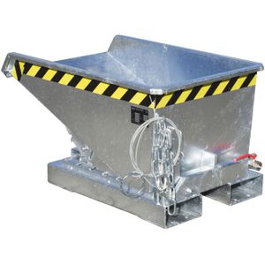 Kiepbak zelfkieper lage bouwhoogte incl. zeef  - L:960 x B:640 x H:540mm - Zink - 150ltr Laadvermogen (kg): 750.