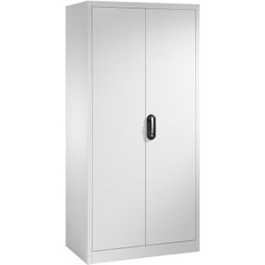 Materiaalkasten met 2 draaideuren en 4 etages ,B:930,D:500,H:1950mm grijs Laadvermogen (kg): 70.