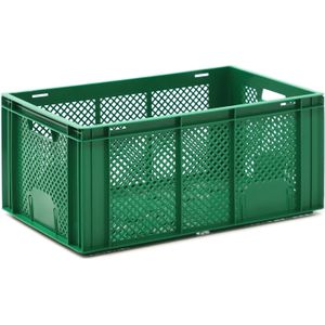 AGF kratten wanden + bodem geperforeerd L:600,B:400,H:270mm groen. 65ltr