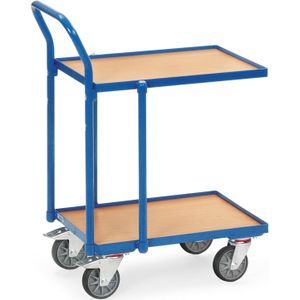Tafelwagen Fetra rolplateau met 2 etages L:610,B:410,H:960mm blauw Laadvermogen (kg): 250.