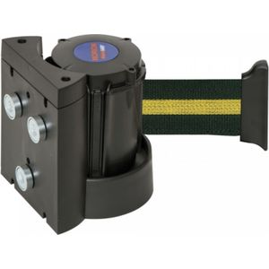 Afbakening veiligheid markering magnetische wandhouder met zwart/geel trekband van 3 meter lang