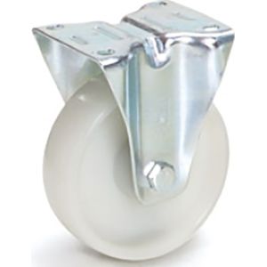 Wiel bokwiel Ø 125 mm  - L:125 x B:38 x H:165mm - Wit Laadvermogen (kg): 200.