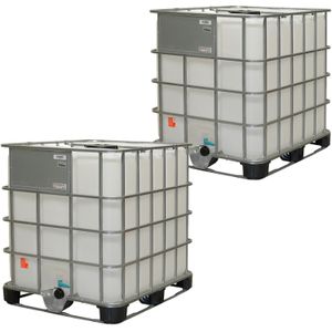 IBC Container vloeistofcontainer partij-aanbieding L:1200,B:1000,H:1150mm transparant. 1000ltr