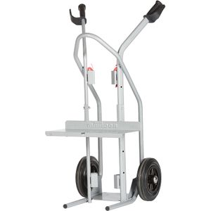 Apparaten steekwagen steekwagen voor lasapparaat massief rubber banden L:520,B:510,H:1120mm grijs Laadvermogen (kg): 150.