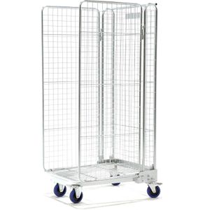 3-Heks rolcontainer a-frame nestbaar L:845,B:734,H:1800mm zink. 793ltr Laadvermogen (kg): 300.