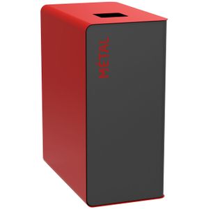 Afvalbak metalen afvalbak sorteerinstallatie  - L:620 x B:380 x H:760mm - Rood - 65ltr