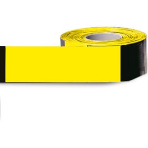 Afbakening Veiligheid en markering, wegmarkering 2x500 meter afzetlint geel/zwart - 80 mm breed.