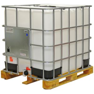 IBC Container vloeistofcontainer 1000 ltr UN-gekeurd L:1200,B:1000,H:1150mm transparant. 1000ltr
