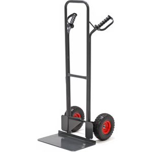 Stalen steekwagens vaste constructie lekvrije PU-banden 260x80 mm  ,B:480,D:600,H:1300mm antraciet Laadvermogen (kg): 300.