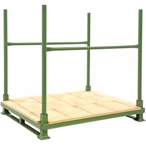 Mobiele stapelrack mobiele rack inklapbaar L:1460,B:1260,H:0mm groen