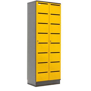 Gebruikte Lockerkasten postkast 2 deuren (cilindersluiting) ,B:700,D:430,H:2000mm zwart