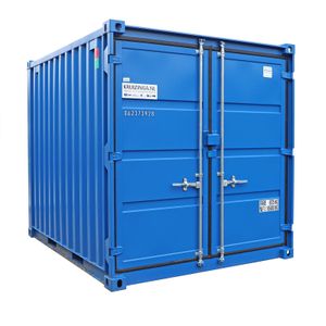 Gebruikte materiaalcontainer 10 ft L:2991,B:2438,H:2591mm blauw