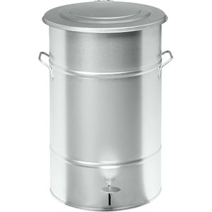 Afvalbak metalen afvalbak met deksel op pedaalframe L:415,B:415,H:630mm zink. 70ltr