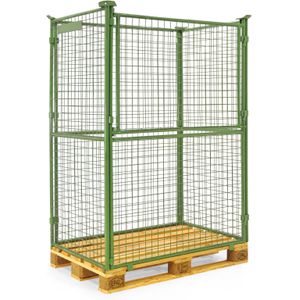 Gebruikte palletrand scharnierende constructie stapelbaar 1 klep aan 1 lange zijde