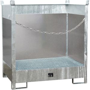 Stalen lekbakken opvangbak voor 1-2 200 l vaten  - L:920 x B:1410 x H:1495mm - Zink