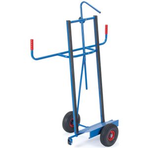 Fetra - Glas/platenwagen - Blauw - Massief Rubber Banden 250x60 mm - Laadvermogen 400 kg