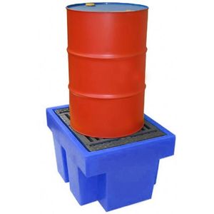 Kunststof lekbakken opvangbak voor 1x 200 l vat  - L:900 x B:700 x H:525mm - Blauw - 225ltr Laadvermogen (kg): 300.