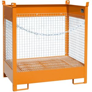 Stalen lekbakken opvangbak voor 1-2 200 l vaten  - L:920 x B:1410 x H:1495mm - Oranje