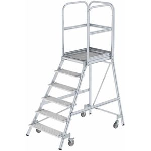 Bordestrap aluminium bordestrap enkelzijdig, 6 treden incl. platform ,B:940,D:1750,H:0mm