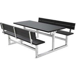 Picknicktafels voor 6 personen L:1800,B:1800,H:720mm zwart
