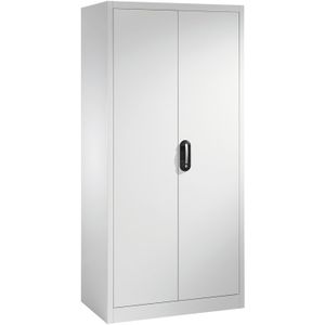 Materiaalkasten met 2 draaideuren, 4 etages, 8 laden en 1 kluis ,B:930,D:500,H:1950mm grijs Laadvermogen (kg): 70.