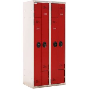 Gebruikte Garderobekasten 4 deuren (cilindersluiting) ,B:800,D:500,H:1800mm grijs