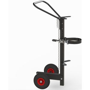 Gasflessenopslag gasflessenwagen voor 1 fles Ø 230 mm L:600,B:600,H:1440mm zwart Laadvermogen (kg): 80.