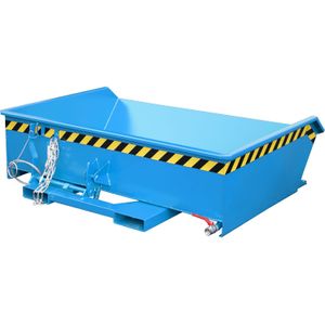Spaandercontainer lage bouwhoogte incl. zeef  - L:1385 x B:1280 x H:450mm - Blauw - 460ltr Laadvermogen (kg): 1000.