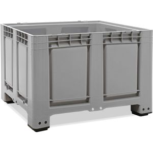Palletbox alle wanden gesloten L:1200,B:1000,H:790mm grijs. 680ltr Laadvermogen (kg): 450.