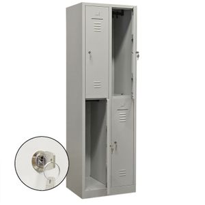 Lockerkasten 4 deuren (cilindersluiting) ,B:600,D:500,H:1950mm grijs