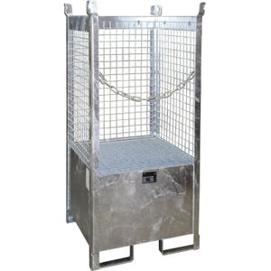Stalen lekbakken opvangbak voor 1x 200 l vat  - L:760 x B:760 x H:1590mm - Zink