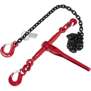 Spanbanden kettingspanner 2-delige ladingspanner, Ø 10 mm, 12600 kg  - L:3000 x B:0 x H:0mm - Rood