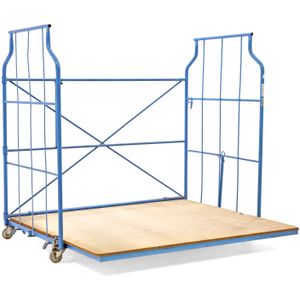 Gebruikte Meubeltransportwagen L-frame nestbaar L:1650,B:2000,H:1810mm blauw. 4872ltr