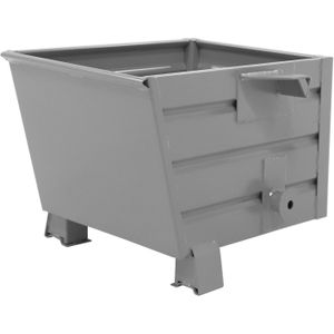 Kiepbak zelfkieper standaard L:800,B:600,H:600mm grijs. 250ltr