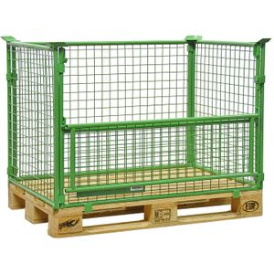 Palletrand inklapbare constructie stapelbaar 1 klep aan 1 lange zijde