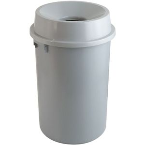 Afvalbak kunststof afvalbak met open deksel  grijs. 90ltr