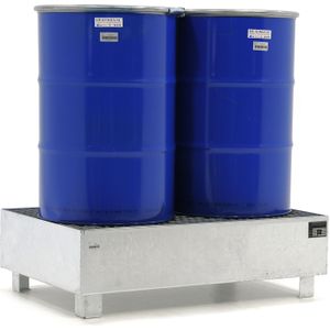 Stalen lekbakken opvangbak voor 1-2 200 l vaten  - L:1200 x B:800 x H:360mm - Zink