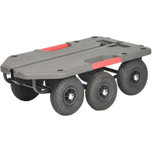 Industrie aanhanger superhond handtrekwagen  met 6 luchtbanden, geschikt voor oneffen ondergronden  L:985,B:640,H:350mm zwart Laadvermogen (kg): 250.