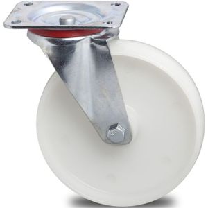 Wiel zwenkwiel Ø 100 mm  - L:100 x B:37 x H:128mm - Zink Laadvermogen (kg): 200.