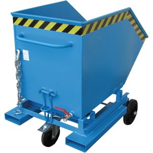 Zelfkieper op wielen zeef + aftapkraan  - L:1420 x B:1340 x H:1225mm - Blauw - 1000ltr Laadvermogen (kg): 300.