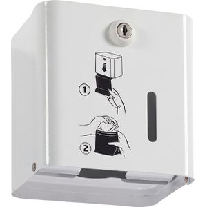 Zakjes dispensers met slot L:135,B:115,H:135mm wit