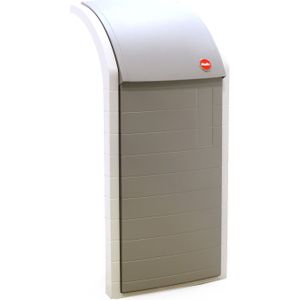 Kruizinga - Kunststof Afvalbak - Grijs - Met Scharnierend Deksel - 120 Liter - 450 x 510 x 1100 mm