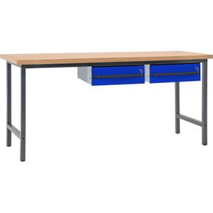 Werktafel, werkbank met 2 laden, 200 cm.