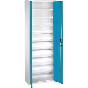 Bakkenkasten met 2 draaideuren en 9 etages ,B:700,D:300,H:1980mm grijs
